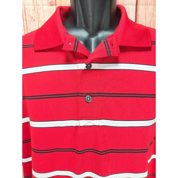 Footjoy Mens Red Striped Polo XL Golf Apparel Graystone GC - Picture 3 of 9